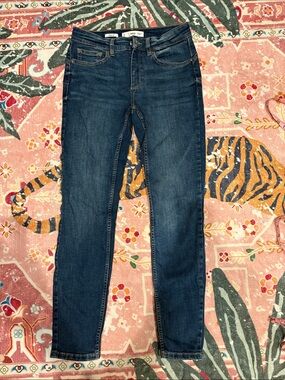 Dark Blue Skinny Jeans - Stretch Denim Slim Fit
